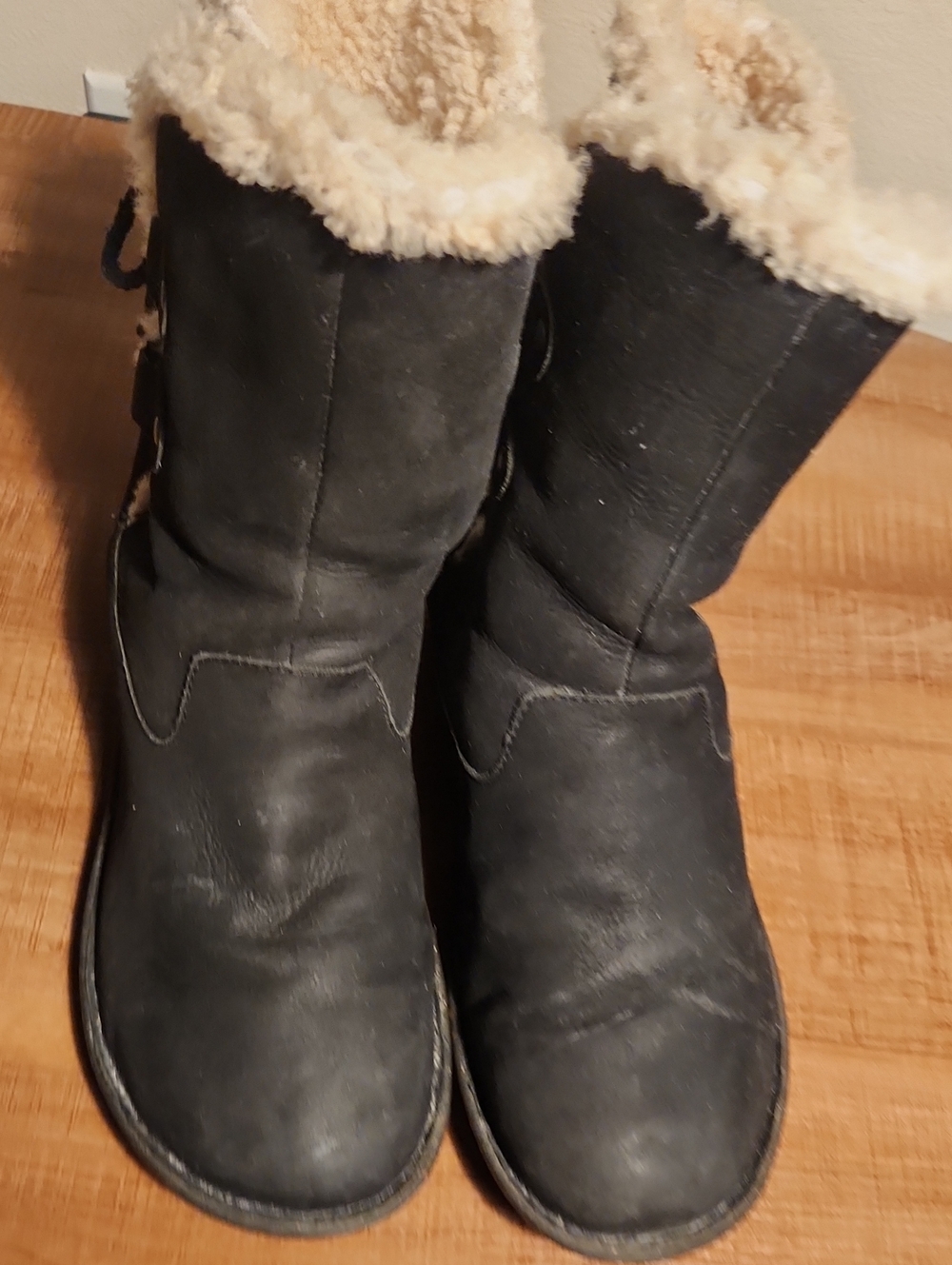 UGG Black Faux-Shearling Winter Boots
